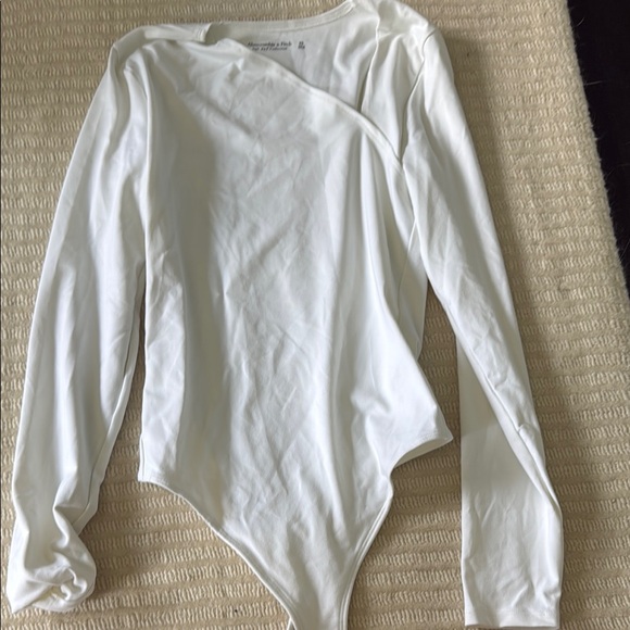 Abercrombie & Fitch Tops - Asymmetrical white Long Sleeve Bodysuit